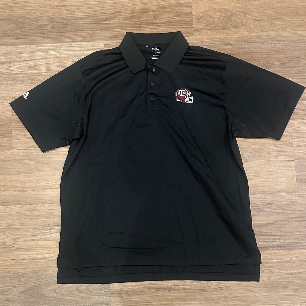 Black Men's Polo Shirt with Embroidered Logo